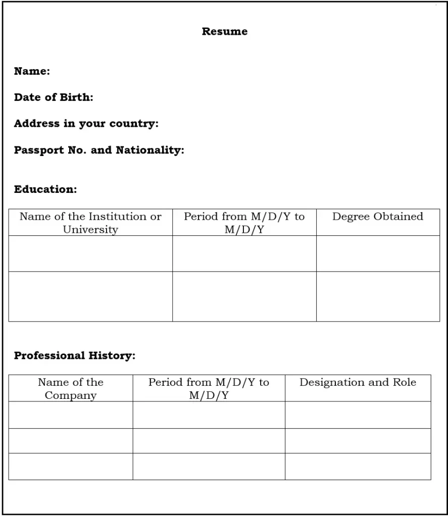 Translated version of the employment contract for the visa of engineer's dependents.