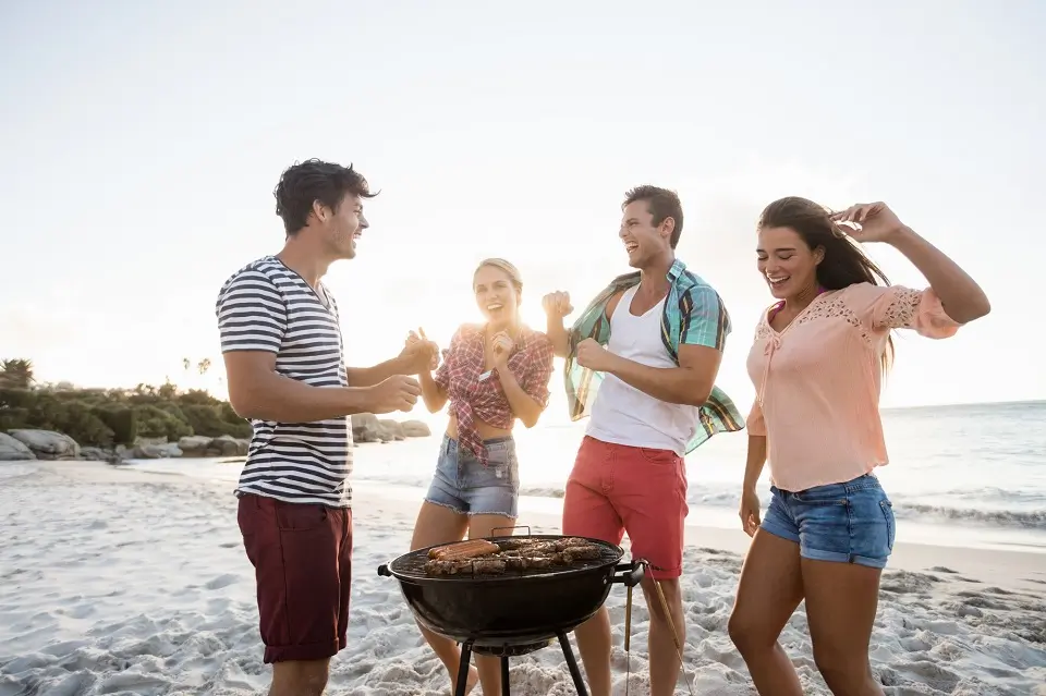 Outdoor BBQ spots in Fukuoka among the nature.