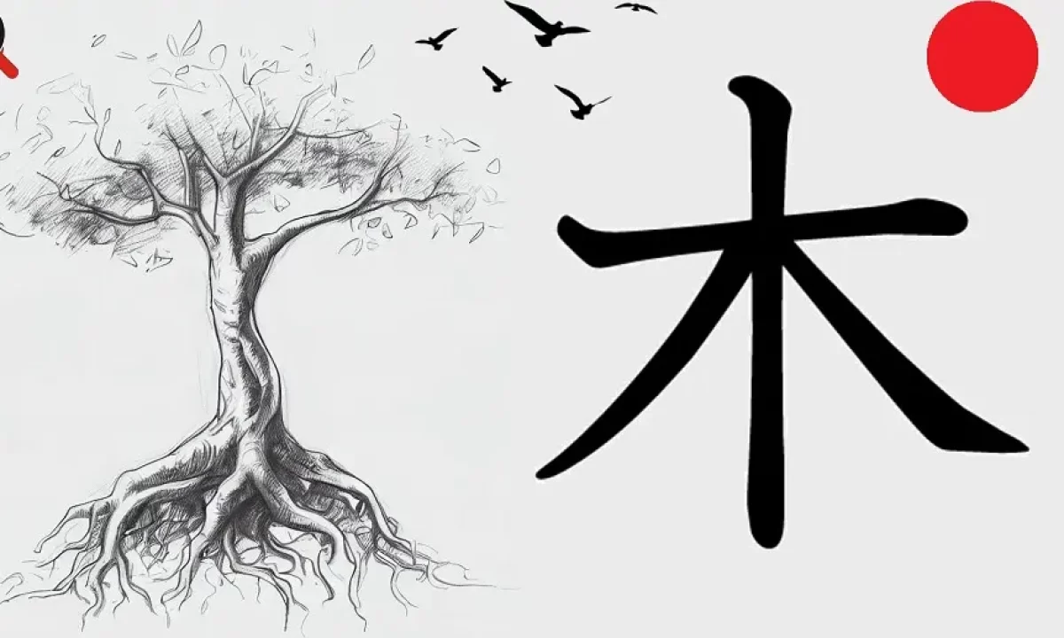 Kanji for Tree or Wood: 木 (