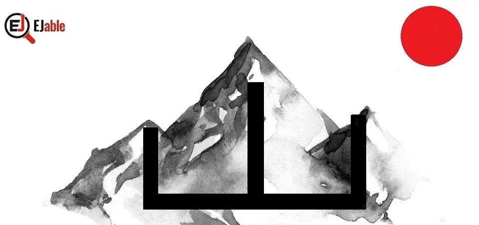 Illustration of the Kanji of mountain (山).
